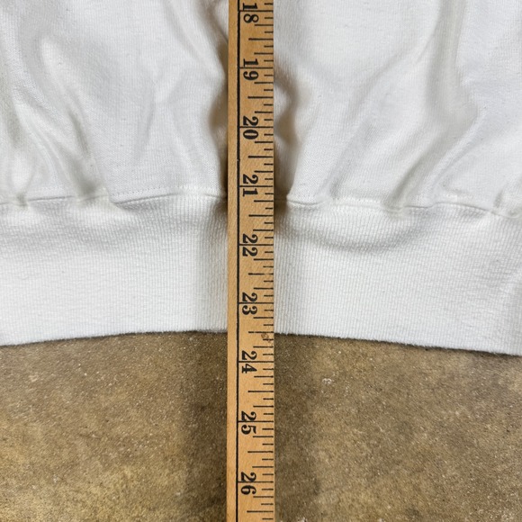 Jerzees Henley Sweatshirt Mens M Small Fit White USA Made Snap Placket Rare 90s - Picture 10 of 11